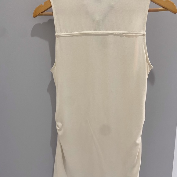 White House Black market, white tank top with ruffle detailing. - Picture 4 of 8